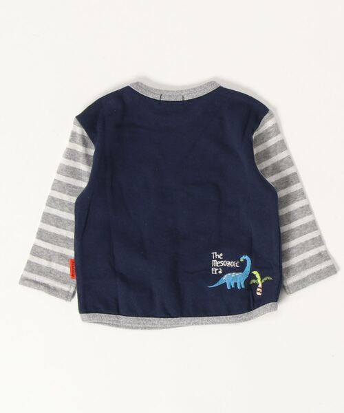 kladskap（クレードスコープ）の「恐竜接結長袖Ｔシャツ（Tシャツ/カットソー・キッズ・ライトカーキ/ネイビー・100cm/120cm/110cm/90cm/80ｃｍ/130cm）」の3枚目の写真