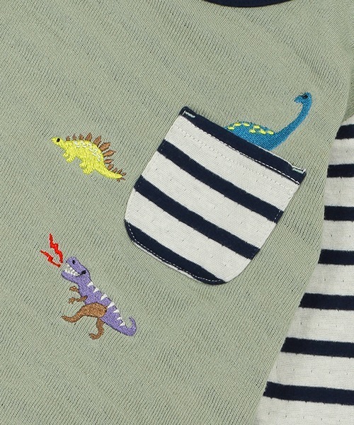 kladskap（クレードスコープ）の「恐竜接結長袖Ｔシャツ（Tシャツ/カットソー・キッズ・ライトカーキ/ネイビー・100cm/120cm/110cm/90cm/80ｃｍ/130cm）」の14枚目の写真