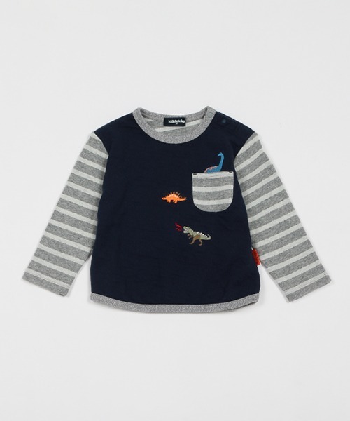 kladskap（クレードスコープ）の「恐竜接結長袖Ｔシャツ（Tシャツ/カットソー・キッズ・ライトカーキ/ネイビー・100cm/120cm/110cm/90cm/80ｃｍ/130cm）」の11枚目の写真