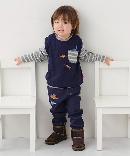 kladskap（クレードスコープ）の「恐竜接結長袖Ｔシャツ（Tシャツ/カットソー・キッズ・ライトカーキ/ネイビー・100cm/120cm/110cm/90cm/80ｃｍ/130cm）」の10枚目の写真