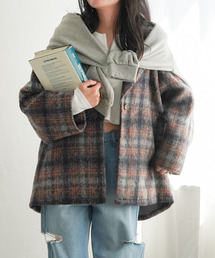 VENCEEXCHANGE | シャギーチェックミドル丈ジャケット(テーラードジャケット)