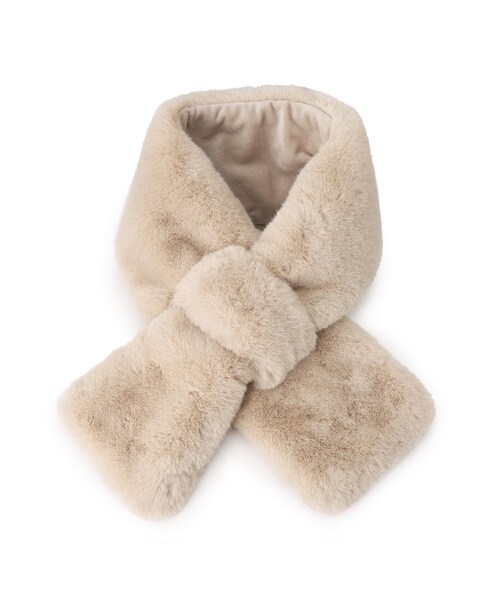 grove（グローブ）の「◆フェイクミンクファークロスティペット（ストール/ショール・レディース・サンドベージュ/オフホワイト/ライトベージュ/ライトグレー・00）」の4枚目の写真