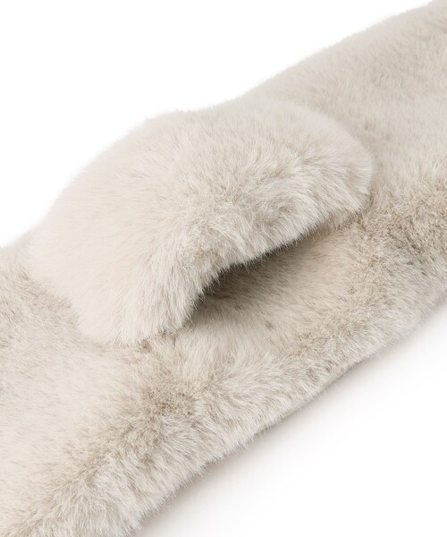 grove（グローブ）の「◆フェイクミンクファークロスティペット（ストール/ショール・レディース・サンドベージュ/オフホワイト/ライトベージュ/ライトグレー・00）」の6枚目の写真