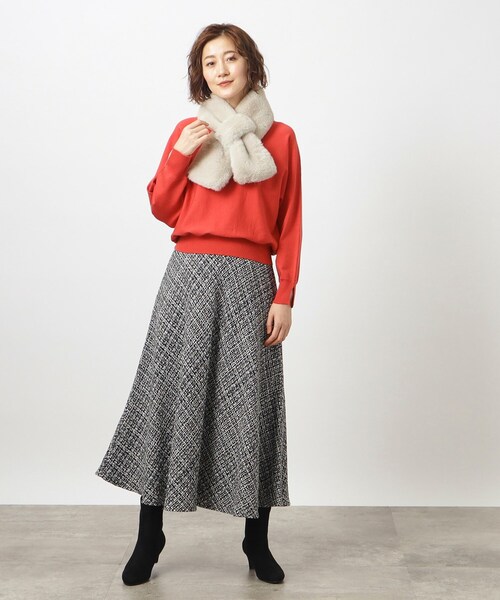 grove（グローブ）の「◆フェイクミンクファークロスティペット（ストール/ショール・レディース・サンドベージュ/オフホワイト/ライトベージュ/ライトグレー・00）」の10枚目の写真