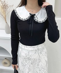 apres jour（アプレジュール）の「レース配色襟トップス【ZOZOTOWN限定アイテム】（Tシャツ/カットソー）」