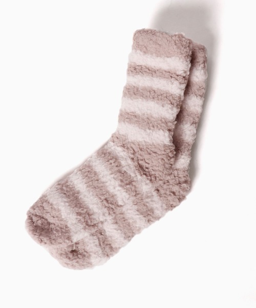 Chick（チック）の「▲ふわふわボーダーソックス（ソックス/靴下・レディース・グリーン/ベージュ・FREE）」の7枚目の写真