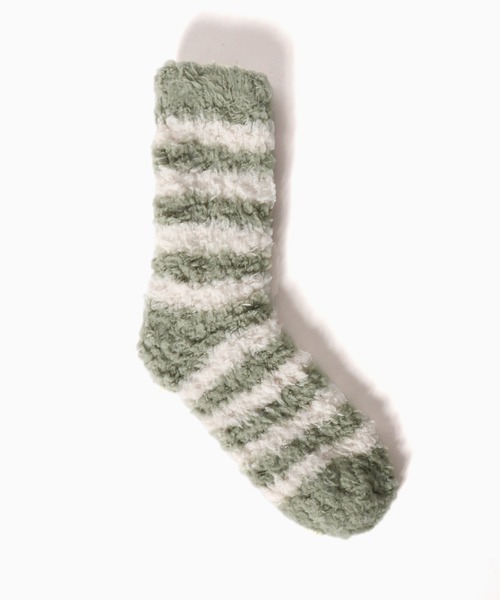 Chick（チック）の「▲ふわふわボーダーソックス（ソックス/靴下・レディース・グリーン/ベージュ・FREE）」の12枚目の写真