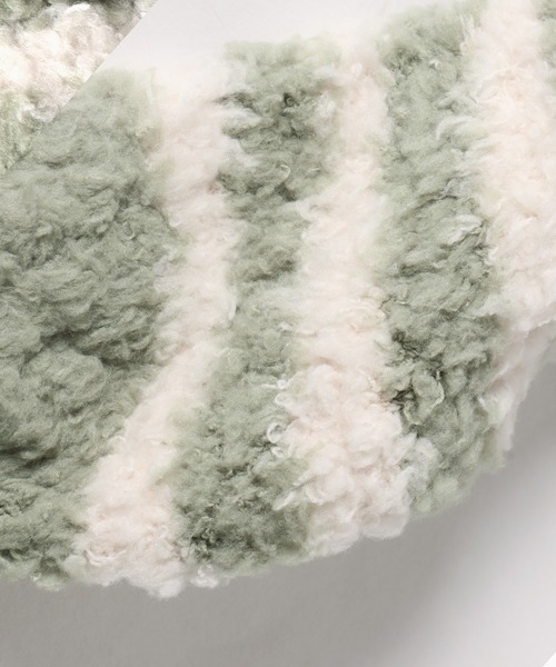 Chick（チック）の「▲ふわふわボーダーソックス（ソックス/靴下・レディース・グリーン/ベージュ・FREE）」の6枚目の写真