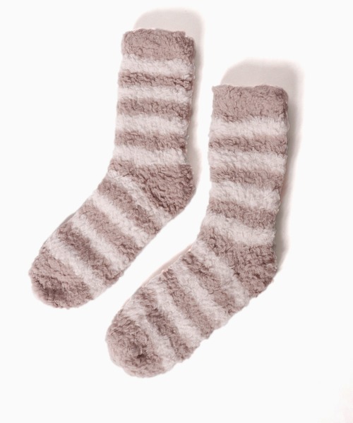 Chick（チック）の「▲ふわふわボーダーソックス（ソックス/靴下・レディース・グリーン/ベージュ・FREE）」の14枚目の写真