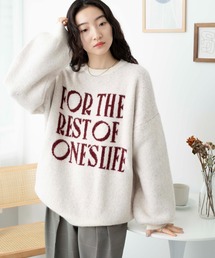 WEGO | WEGO/【23年秋冬新作】フラッフィーロゴジャガードニットプルオーバー(ニット/セーター)