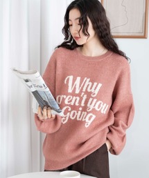 WEGO | WEGO/【23年秋冬新作】フラッフィーロゴジャガードニットプルオーバー(ニット/セーター)