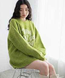 WEGO | WEGO/【23年秋冬新作】フラッフィーロゴジャガードニットプルオーバー(ニット/セーター)