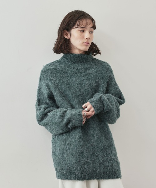 JUNRED（ジュンレッド）の「モヘアライクタートルネックニットプルオーバー（ニット/セーター・メンズ・グリーン/ブラック/ホワイト・L/M/S）」の6枚目の写真