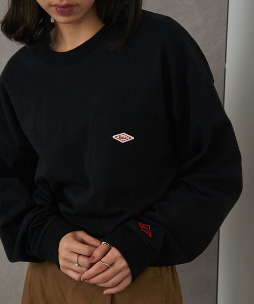 BALL(ボール)の「【BALL】32380 ヘビーウエイト天竺 ワッペン+ポケット付き BIGサイズ長袖Tシャツ(Tシャツ/カットソー・メンズ・ブルー/ブラウン/ブラック/オフホワイト/グレー/オートミール・L/S/LL/M)」の1枚目の写真