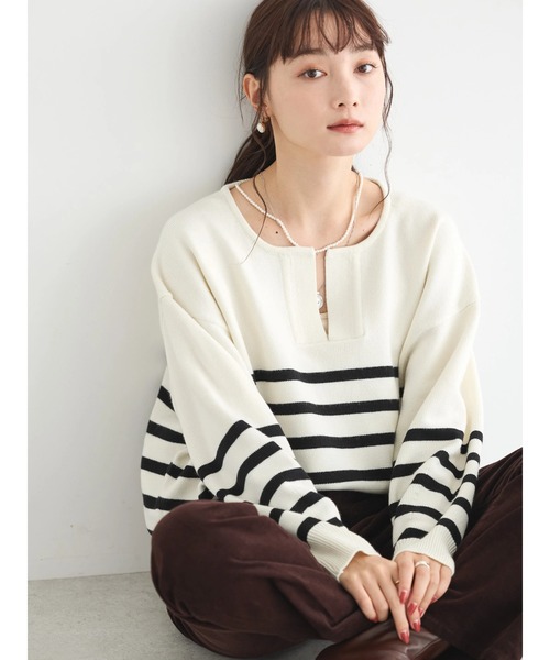 AMERICAN HOLIC（アメリカンホリック）の「バイパチスキッパーニットプルオーバー（ニット/セーター・レディース・ブラック/ブルー/ホワイト系その他4/ブラック系その他4/その他6・M/L）」の10枚目の写真