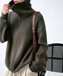 OSYAREVO | フロントジップ リブニット トップス(ニット/セーター)