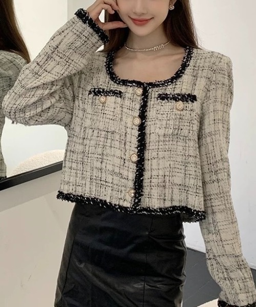 maison celon ウールツイードジャケット　アイボリー maison celon ウールツイードジャケット アイボリー