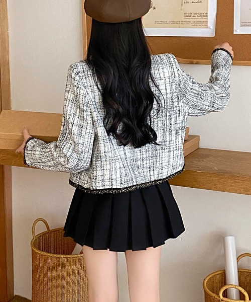 セール】ミックス糸ツイードジャケット（その他アウター