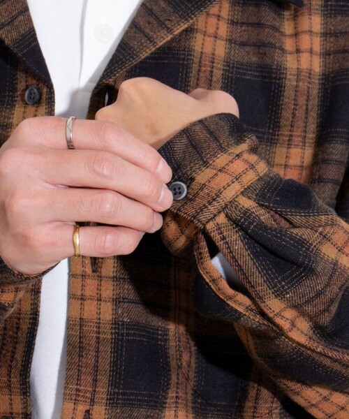 GLOSTER（グロスター）の「【GLOSTER/グロスター】オンブレーチェック オープンカラーシャツ（シャツ/ブラウス・メンズ・ブルー系その他/ベージュ系その他/ブラック系その他・S/M/L）」の5枚目の写真