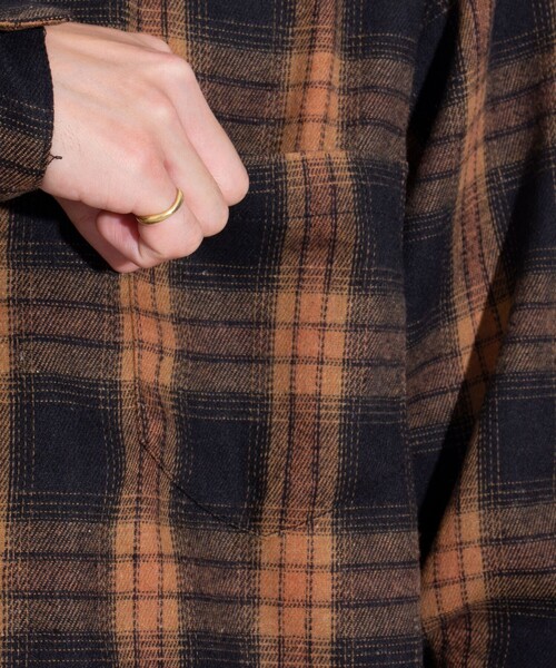 GLOSTER（グロスター）の「【GLOSTER/グロスター】オンブレーチェック オープンカラーシャツ（シャツ/ブラウス・メンズ・ブルー系その他/ベージュ系その他/ブラック系その他・S/M/L）」の6枚目の写真