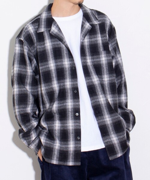 GLOSTER（グロスター）の「【GLOSTER/グロスター】オンブレーチェック オープンカラーシャツ（シャツ/ブラウス・メンズ・ブルー系その他/ベージュ系その他/ブラック系その他・S/M/L）」の18枚目の写真