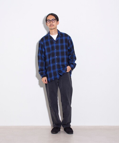 GLOSTER（グロスター）の「【GLOSTER/グロスター】オンブレーチェック オープンカラーシャツ（シャツ/ブラウス・メンズ・ブルー系その他/ベージュ系その他/ブラック系その他・S/M/L）」の22枚目の写真