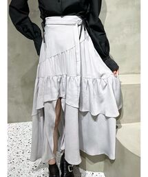 FRONTスリットティアードスカート