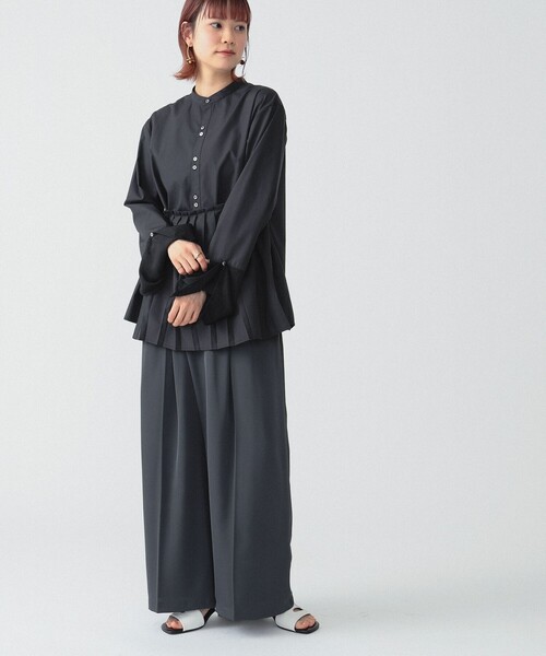 Ray BEAMS（レイビームス）の「RBS / プリーツ ラップ シャツ（シャツ/ブラウス・レディース・ホワイト/ブラック・ONE SIZE）」の6枚目の写真