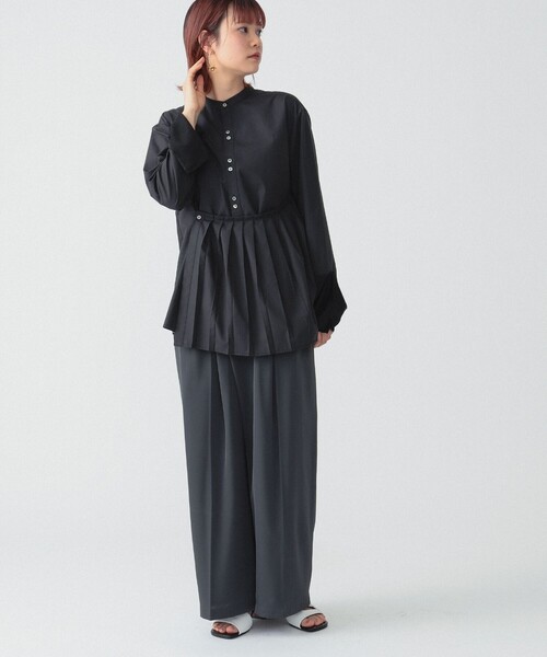 Ray BEAMS（レイビームス）の「RBS / プリーツ ラップ シャツ（シャツ/ブラウス・レディース・ホワイト/ブラック・ONE SIZE）」の7枚目の写真