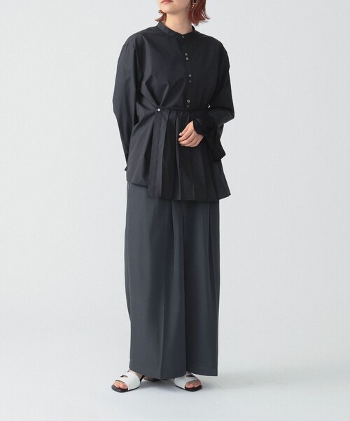 Ray BEAMS（レイビームス）の「RBS / プリーツ ラップ シャツ（シャツ/ブラウス・レディース・ホワイト/ブラック・ONE SIZE）」の8枚目の写真