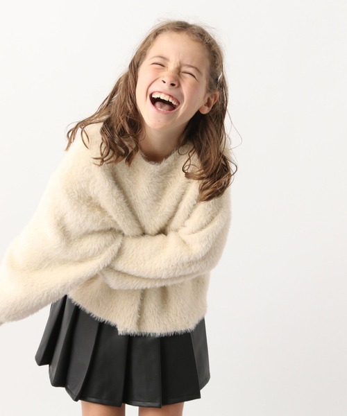 GLOBAL WORK（グローバルワーク）の「シャギーニットプルオーバー/982018（ニット/セーター・キッズ・ブルー/アイボリー・140cm/160cm/120cm/130cm/150cm/100cm/110cm）」の8枚目の写真