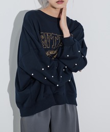 paravion | カレッジロゴ袖パールスウェット(スウェット)