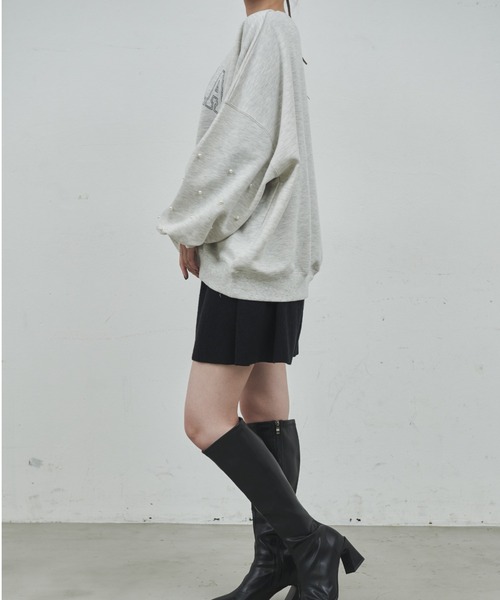 paravion（パラビオン）の「カレッジロゴ袖パールスウェット（スウェット・レディース・ネイビー/グレー・FREE）」の3枚目の写真