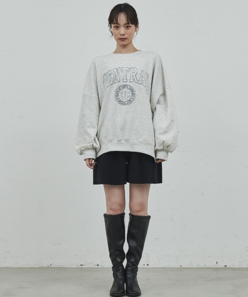 paravion（パラビオン）の「カレッジロゴ袖パールスウェット（スウェット・レディース・ネイビー/グレー・FREE）」の5枚目の写真