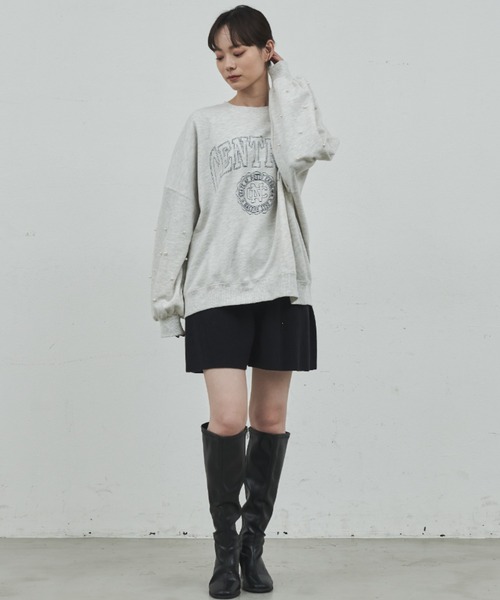 paravion（パラビオン）の「カレッジロゴ袖パールスウェット（スウェット・レディース・ネイビー/グレー・FREE）」の7枚目の写真