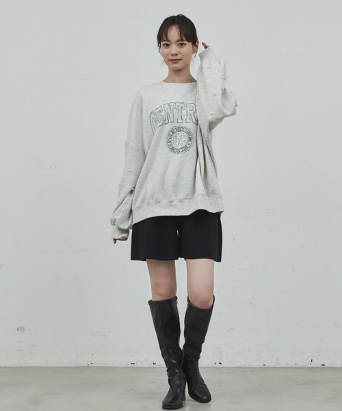 paravion（パラビオン）の「カレッジロゴ袖パールスウェット（スウェット・レディース・ネイビー/グレー・FREE）」の8枚目の写真