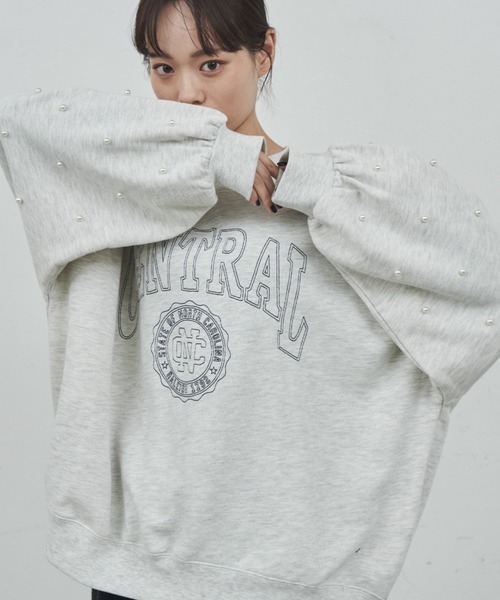 paravion（パラビオン）の「カレッジロゴ袖パールスウェット（スウェット・レディース・ネイビー/グレー・FREE）」の13枚目の写真