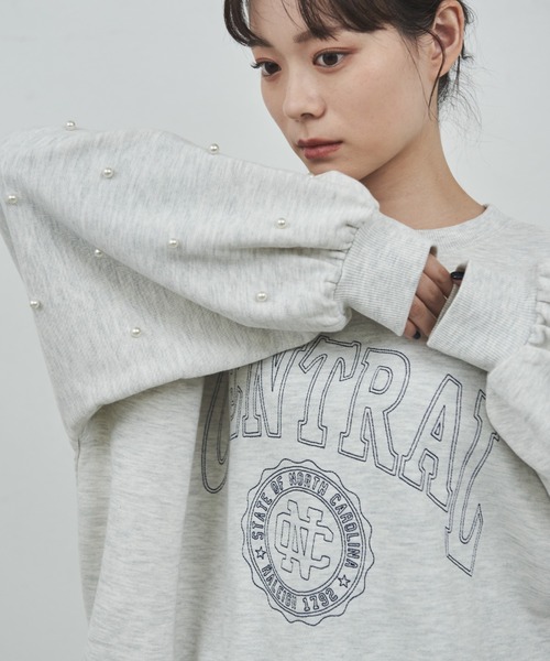 paravion（パラビオン）の「カレッジロゴ袖パールスウェット（スウェット・レディース・ネイビー/グレー・FREE）」の14枚目の写真
