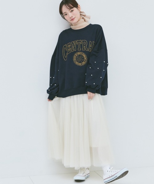 paravion（パラビオン）の「カレッジロゴ袖パールスウェット（スウェット・レディース・ネイビー/グレー・FREE）」の20枚目の写真