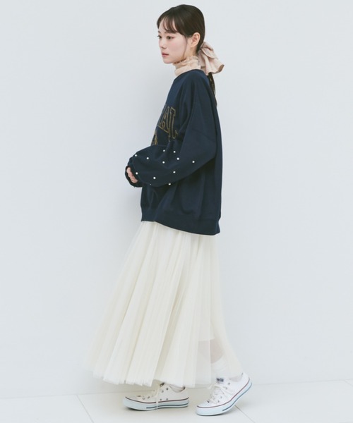 paravion（パラビオン）の「カレッジロゴ袖パールスウェット（スウェット・レディース・ネイビー/グレー・FREE）」の21枚目の写真