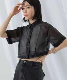 Ray BEAMS | Ray BEAMS / 配色ステッチ シアー シャツ(シャツ/ブラウス)