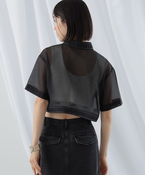 Ray BEAMS（レイビームス）の「Ray BEAMS / 配色ステッチ シアー シャツ（シャツ/ブラウス・レディース・ブラック/ベージュ・ONE SIZE）」の10枚目の写真