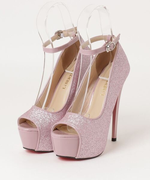 LibertyDoll(リバティードール)の「LiBERTYDOLL /グリッター レッドソール 15cm厚底 アンクルストラップ オープントゥ パンプス(1250)(パンプス・レディース・ブラック/シルバー/ピンク/ゴールド/ピンクゴールド・SS/S/M/L/LL/3L)」の13枚目の写真