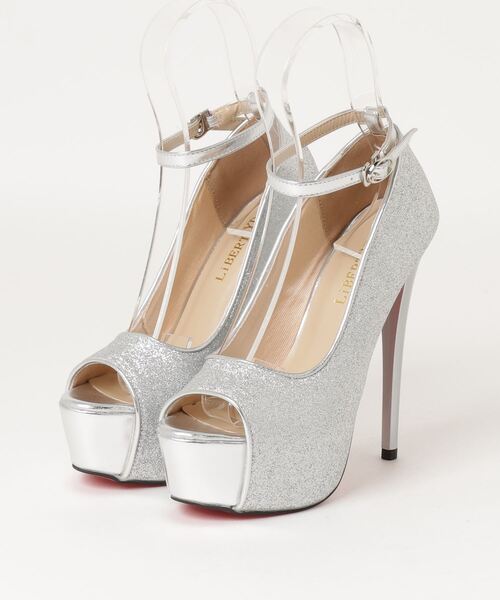 LibertyDoll(リバティードール)の「LiBERTYDOLL /グリッター レッドソール 15cm厚底 アンクルストラップ オープントゥ パンプス(1250)(パンプス・レディース・ブラック/シルバー/ピンク/ゴールド/ピンクゴールド・SS/S/M/L/LL/3L)」の11枚目の写真