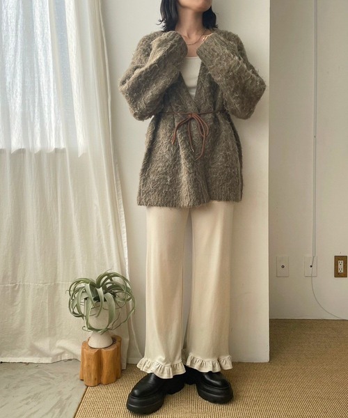 LOWRYS FARM（ローリーズファーム）の「スソフリルベロアパンツ 971219（その他パンツ・レディース・ブラック/ホワイト/ブルー・FREE）」の6枚目の写真