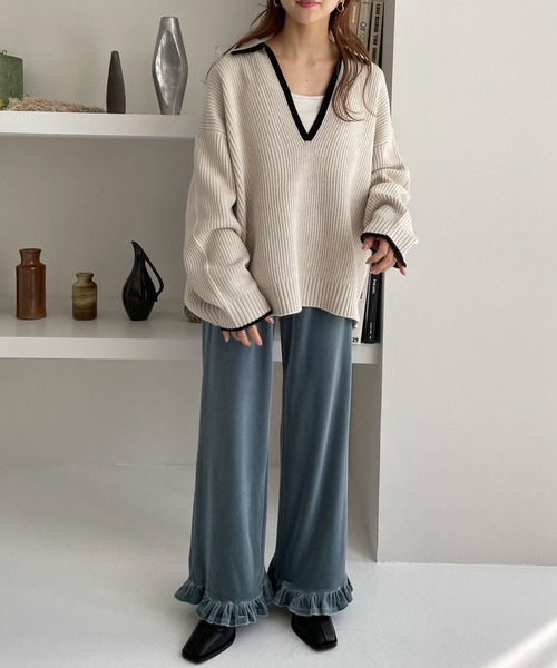 セール】スソフリルベロアパンツ 971219（その他パンツ）｜LOWRYS FARM