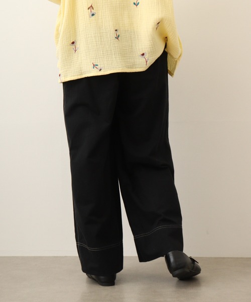Emago（イマゴ）の「EMAGO 配色ｽﾃｯﾁﾜｲﾄﾞﾊﾟﾝﾂ（その他パンツ・レディース・ネイビー/ブラック/ベージュ・FREE）」の16枚目の写真
