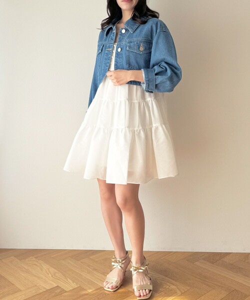 DEICY（デイシー）の「ティアードミニワンピース（ワンピース・レディース・オフホワイト/レッド/ブラック/ピンク・FREE）」の18枚目の写真