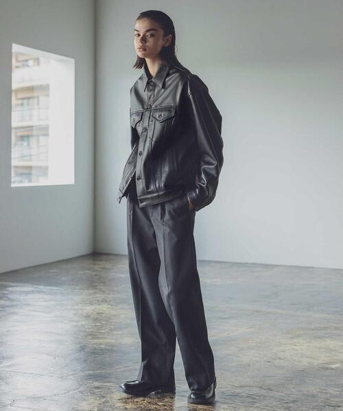 MONKEY TIME(モンキータイム)の「<monkey time> シープ レザー トラッカー ジャケット(ライダースジャケット・メンズ・ブラック・L/S/M)」の14枚目の写真