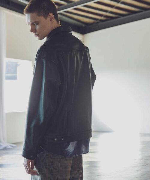 MONKEY TIME(モンキータイム)の「<monkey time> シープ レザー トラッカー ジャケット(ライダースジャケット・メンズ・ブラック・L/S/M)」の16枚目の写真